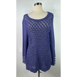 Modcloth cotton blend open knit colorful women’s sweater